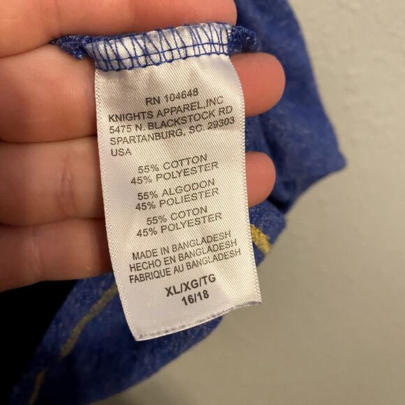 Womens XL 16/18 Short Sleeve Blues Lace Up Yellow NHL Hockey V Neck - Picture 5 of 8